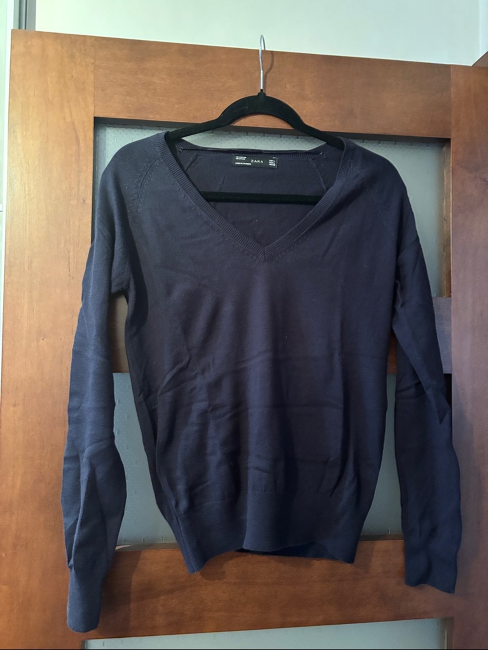 Zara Deep Navy V-Neck Lightweight Sweater